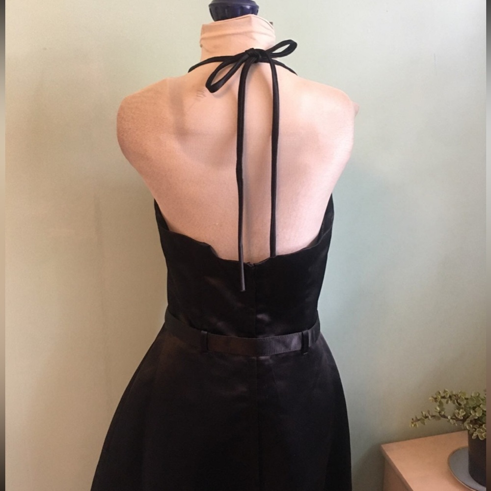 Jessica McClintock Black satin gown Dress size XS S - Picture 2 of 5